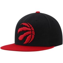 Casquette snapback en laine bicolore Toronto Raptors Mitchell & Ness pour homme, noir/rouge - Homme Taille: OSFA