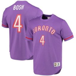 T-shirt Mitchell & Ness Chris Bosh pour homme violet Toronto Raptors 2003 en maille avec nom et numéro - Homme Taille: 2XL