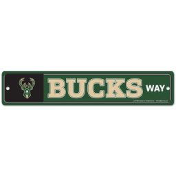Enseigne Milwaukee Bucks Street Zone - 3,75 X 19 pouces - unisexe Taille: One Size Only