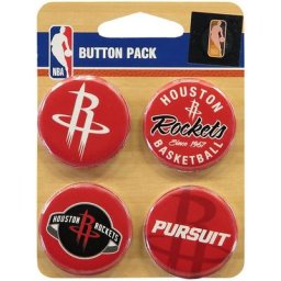 Lot de 4 badges Houston Rockets - unisexe Taille: One Size Only