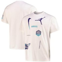 T-shirt Charlotte Hornets Jordan Courtside Max 90 - Blanc - Homme - Homme Taille: L