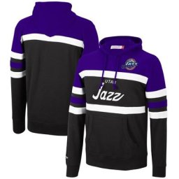 Sweat à capuche Mitchell & Ness pour homme violet/noir Utah Jazz Head Coach - Homme Taille: M
