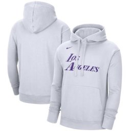 Sweat à capuche Nike City Edition Essential Fleece Los Angeles Lakers - Blanc - Homme - Homme Taille: 2XL