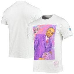 T-shirt Mitchell & Ness Vince Carter pour hommes, blanc Toronto Raptors Hardwood Classics Draft Day Colorwash - Homme Taille: S