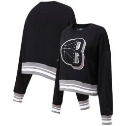 Sweat à capuche Pro Standard Brooklyn Nets Mash Up pour femme, noir - Homme Taille: S