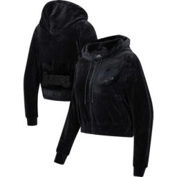 Sweat à capuche zippé Pro Standard Los Angeles Lakers triple noir en velours pour femme - Homme Taille: S
