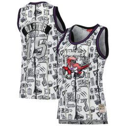 Maillot Femme Mitchell & Ness Vince Carter Blanc Toronto Raptors 1998 Doodle Swingman - Homme Taille: S