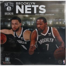 Calendrier mural Brooklyn Nets 2023 12 x 12 pouces - unisexe Taille: One Size Only