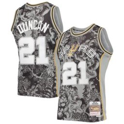 Hommes Mitchell & Ness Tim Duncan Noir San Antonio Spurs Hardwood Classics 1998-99 Maillot Swingman du Nouvel An Lunaire - Homme Taille: S