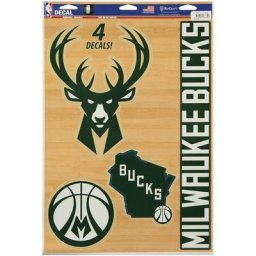 Feuille de décalcomanies multi-usage Milwaukee Bucks 11x7 - unisexe Taille: One Size Only