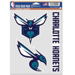 Feuille de décalcomanies Charlotte Hornets 5 x 7 - unisexe Taille: One Size Only