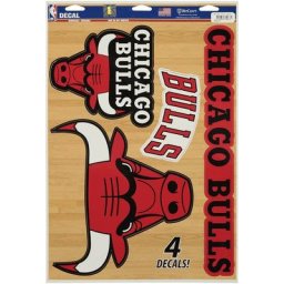 Feuille de décalcomanie multi-usage Chicago Bulls 11 x 7 - unisexe Taille: One Size Only