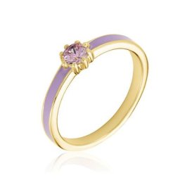 Bague Rosa Plaqué Or Jaune Oxyde De Zirconium