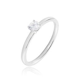 Bague Solitaire Stella Argent Blanc Oxyde De Zirconium