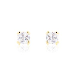 Boucles D'oreilles Puces Or Jaune Doreen Oxydes De Zirconium
