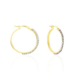 Créoles Sandrine Or Jaune Strass