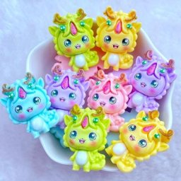 Mini petit dinosaure en résine 21x28mm 10 pièces accessoires de manucure à dos plat