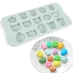 Moules à glaçons en Silicone en forme d'animaux réutilisables pour bonbons au chocolat 87HA