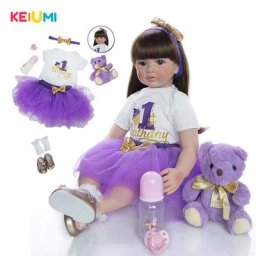Poupée en tissu pour bébé fille jouet en silicone doux réaliste pour enfant compagnon de lit 60