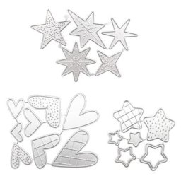 Matrices de découpe en dentelle bordure de fleurs découpées en métal cadre d'étoiles pochoirs de