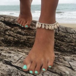 Bracelets de cheville bohèmes faits à la main pour femmes coquillage de perles en métal simple