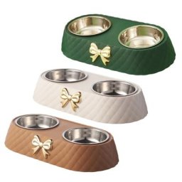 Bol lavable en acier inoxydable pour chien décor avec nœud papillon Base antidérapante bol