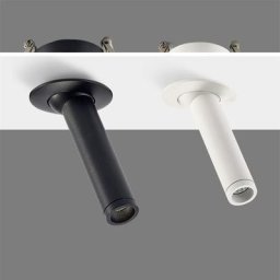Plafonnier LED Encastré à Long Tube Noir et Blanc Angle Rotatif 12W pour Cuisine Chambre à