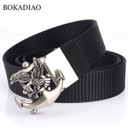 BOKADIAO – ceinture en Nylon pour hommes et femmes avec boucle automatique en métal en toile pour