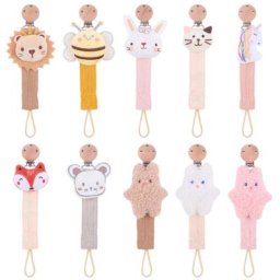 Attache-sucette en coton et lin pour bébé jouet ULde dentition pendentif clip accessoires