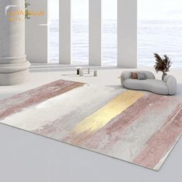 Tapis nordique lavable de grande surface tapis de sol durable art de luxe dans le salon