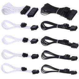 Manchon de câble d'alimentation pour carte mère d'ordinateur câble d'extension 6 broches 8