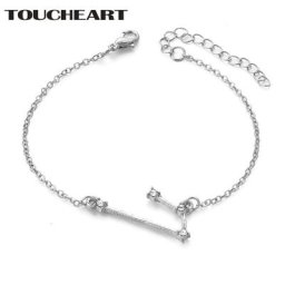 TOUCHEART – Bracelets en argent 12 constellations du zodiaque pour femmes en acier inoxydable