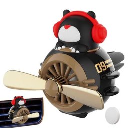 Diffuseur de Désodorisant de Voiture Hélice Rotative Ours Mignon Pilote Ventilateur Automobile