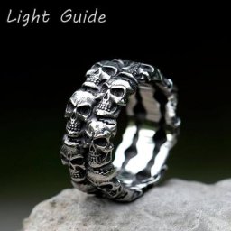 Bague en acier inoxydable SION L pour hommes bague tête de mort unique bijoux punk vintage