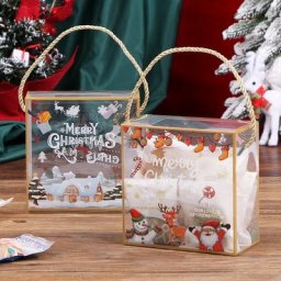 Boîte-cadeau transparente en PVC pour Noël sacs-cadeaux dramatiques boîte de cuisson transparente