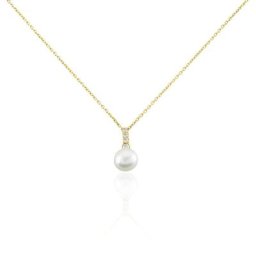 Collier Or Jaune Camillus Perle De Culture Et Oxyde