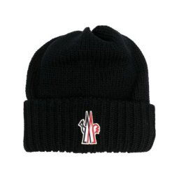 Moncler Bonnet en laine vierge à patch logo