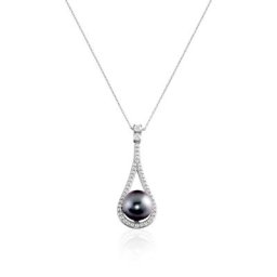 Collier Gillet Or Blanc Perle De Tahiti Oxyde Zirconium