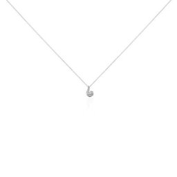 Collier Vrille Accompagnee Or Blanc Diamant