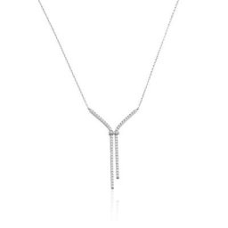 Collier Or Blanc Gwalduz Oxydes De Zirconium