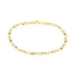 Bracelet Danae Maille Plaquette Alternee 1/1 Or Bicolore