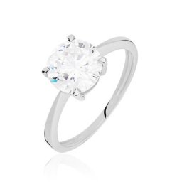 Bague Solitaire Abriel Or Blanc Oxyde De Zirconium