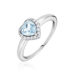 Bague Meliora Or Blanc Topaze Bleu Sky Oxyde De Zirconium