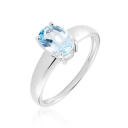 Bague Cassius Or Blanc Topaze Bleu Sky