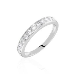 Demi-alliance Or Blanc Valentine Diamant Synthetique