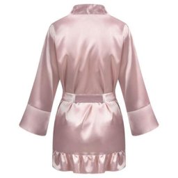 Robe de nuit en Satin pour femmes Sexy couleur unie ceinture taille haute col en V