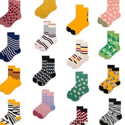 Chaussettes Amoureux en Coton pour Femme et Homme Colorées Rose Vert Jaune Dessin Animé Animal