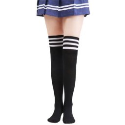 Chaussettes longues rayées pour femmes longues Sexy Cosplay étudiantes Kawaii chaussettes