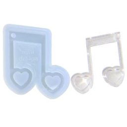 Moule en Silicone pour notes de musique en résine pour porte-clés pendentif en cristal époxy