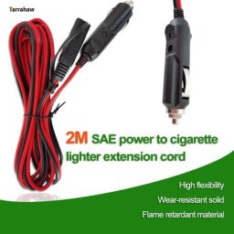 Cordon d'extension 12V 18awg 200cm Sae prise à l'allume-cigare pour alimentation de voiture